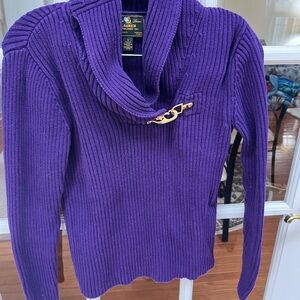 Ralph Lauren Deep Purple Cowl Neck Sweater